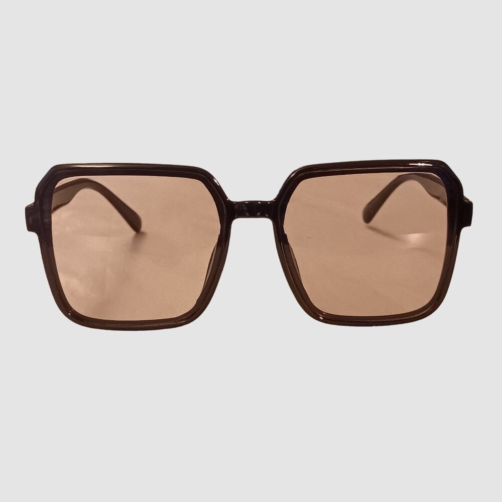 Black Framed Sunglasses with Auburn Lens